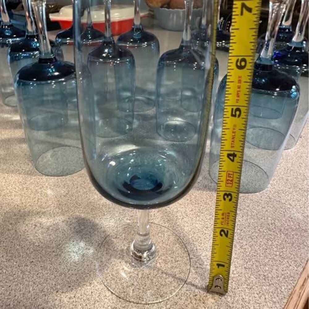Lenox Glamour Blue Wine Glasses (Water Goblets)